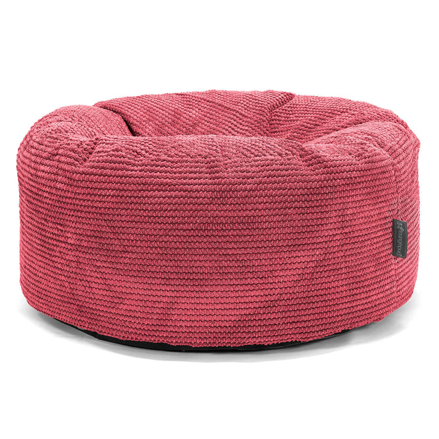 Pouf Design Rond - Pompon Rouge pastel 01