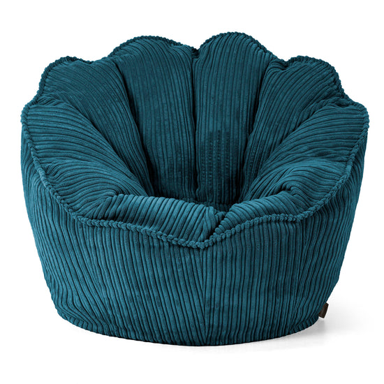 Pouf Fauteuil Natalia Sacco - Côtelé Bleu Canard 01