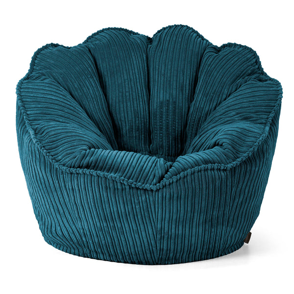 Pouf Fauteuil Natalia Sacco - Côtelé Bleu Canard 01