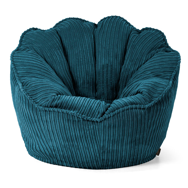 Pouf Fauteuil Natalia Sacco - Côtelé Bleu Canard 01