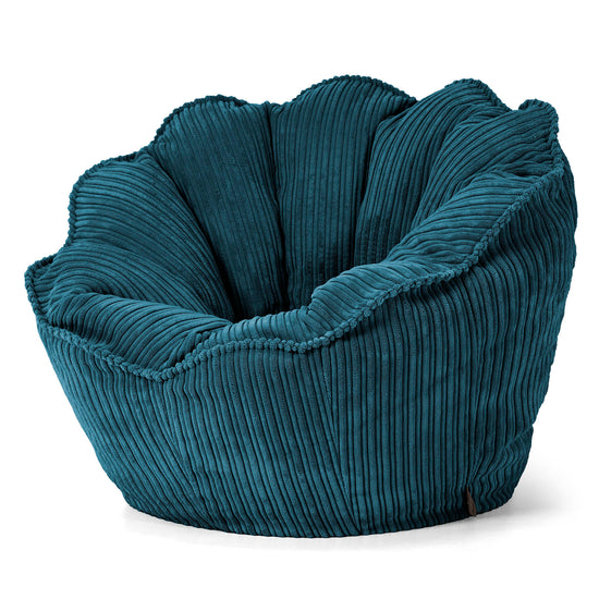 Pouf Fauteuil Natalia Sacco - Côtelé Bleu Canard 02