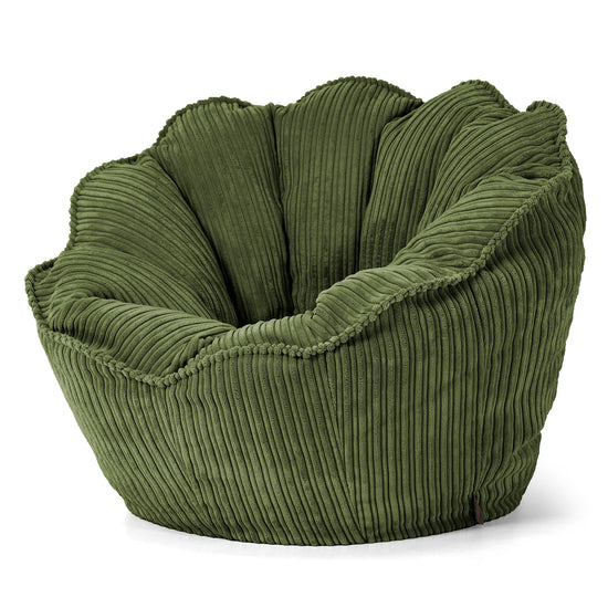 Pouf Fauteuil Natalia Sacco - Côtelé Vert Forêt 02