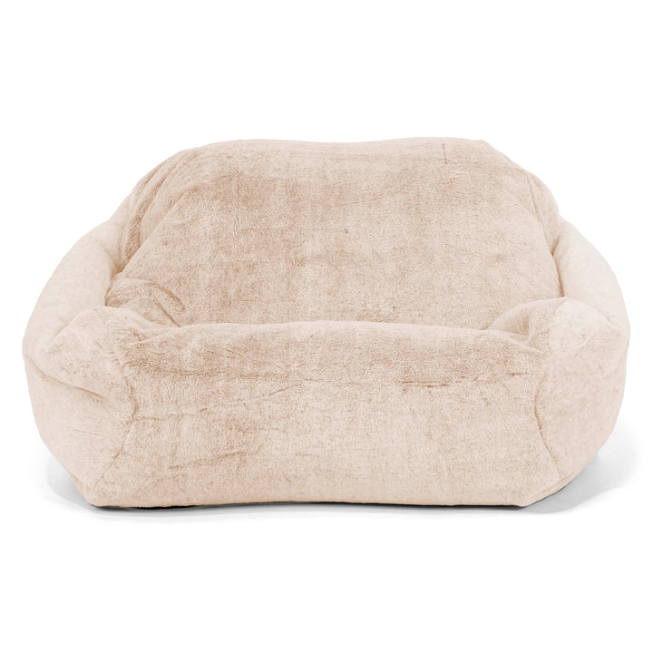 Pouf Fauteuil Sabine - Fausse Fourrure Lapin Blanc 02