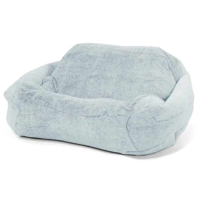 Pouf Fauteuil Sabine - Fausse Fourrure Lapin Bleu Pastel 01