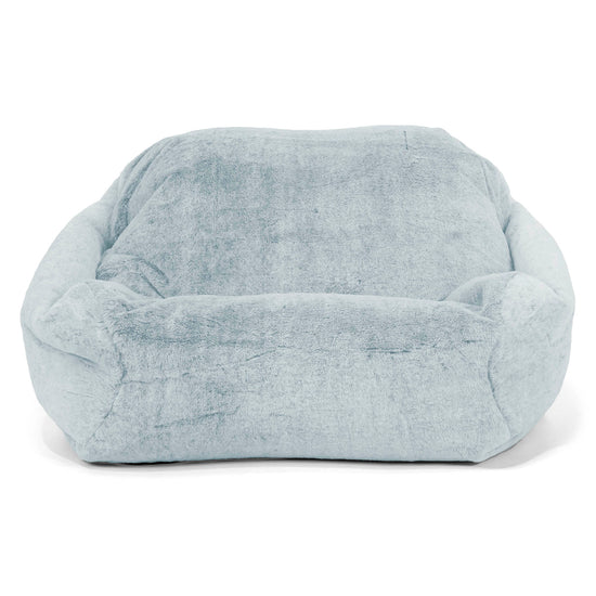 Pouf Fauteuil Sabine - Fausse Fourrure Lapin Bleu Pastel 02