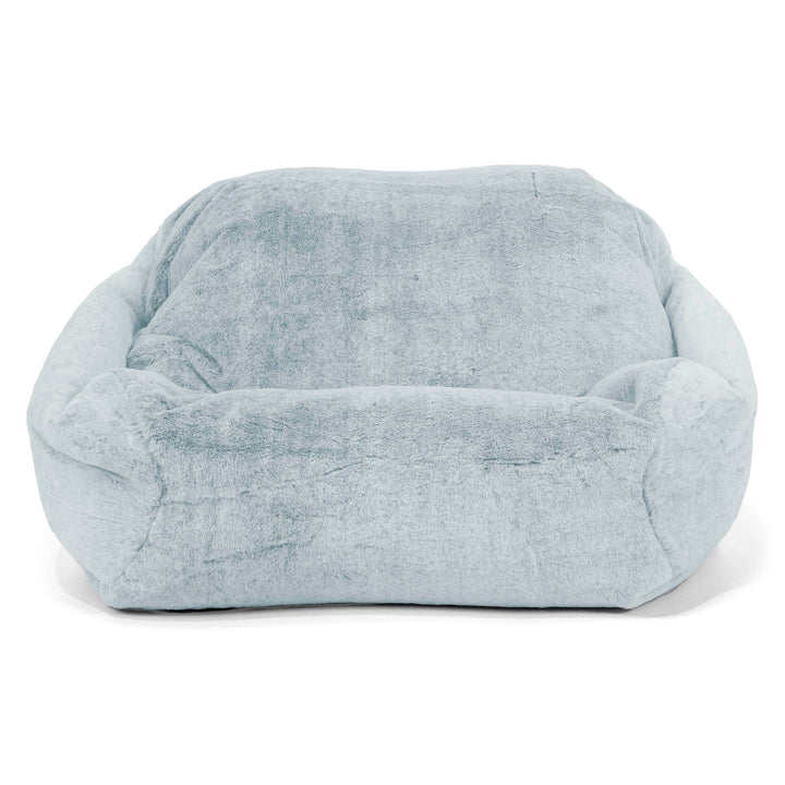 Pouf Fauteuil Sabine - Fausse Fourrure Lapin Bleu Pastel 02