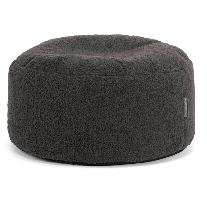 Pouf Ottoman avec Plateau - Bouclé Anthracite 02