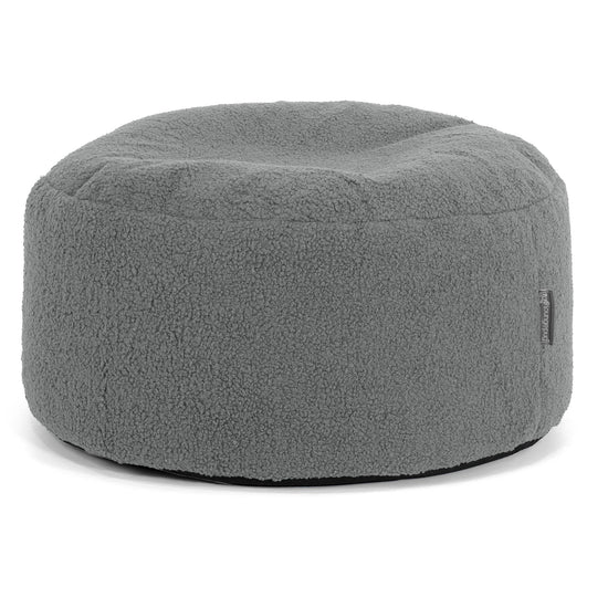 Pouf Ottoman avec Plateau - Bouclé Gris 02
