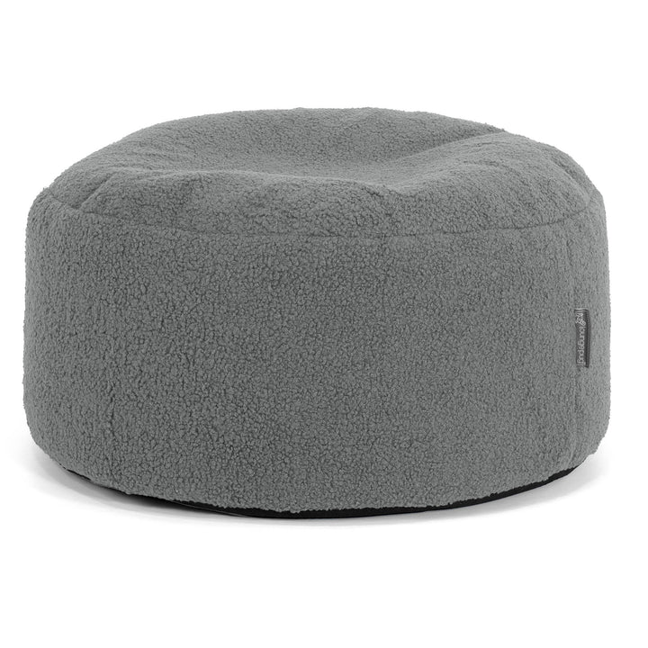 Pouf Ottoman avec Plateau - Bouclé Gris 02