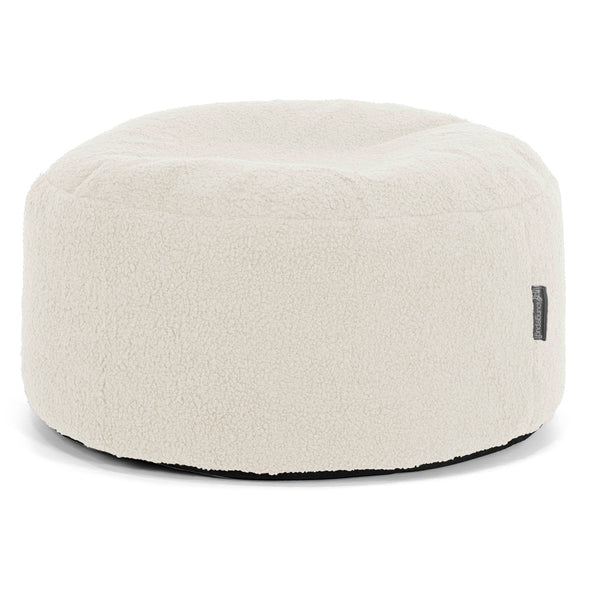 Pouf Ottoman avec Plateau - Bouclé Ivoire 01