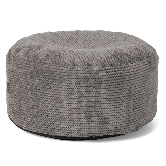 Pouf Ottoman avec Plateau - Pompon Anthracite 02