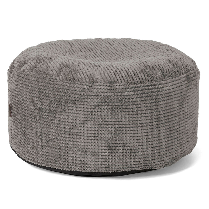 Pouf Ottoman avec Plateau - Pompon Anthracite 02