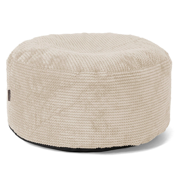 Pouf Ottoman avec Plateau - Pompon Crème 01