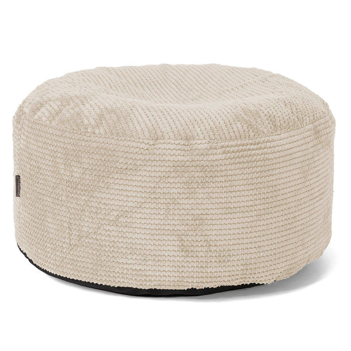 Pouf Ottoman avec Plateau - Pompon Crème 02