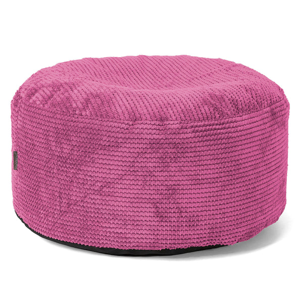 Pouf Ottoman avec Plateau - Pompon Rose 01