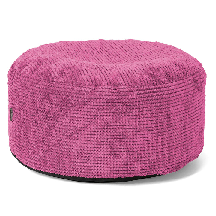 Pouf Ottoman avec Plateau - Pompon Rose 02