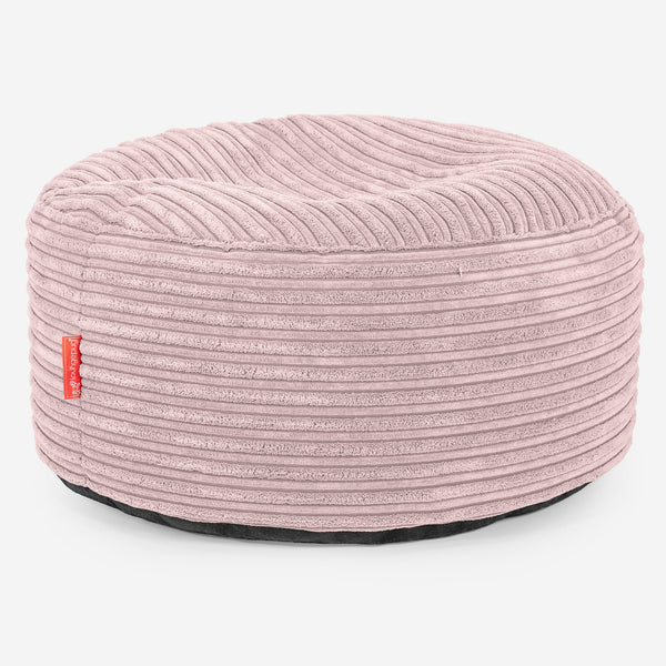 Pouf Ottoman avec Plateau - Côtelé Rose 01