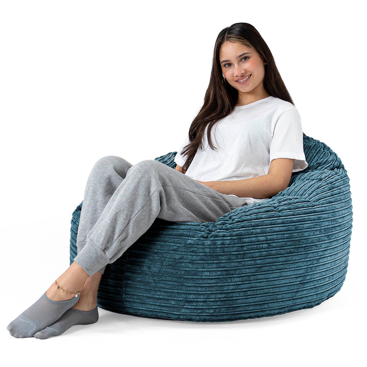 Pouf Poire, Archi - Côtelé Bleu Marine 02