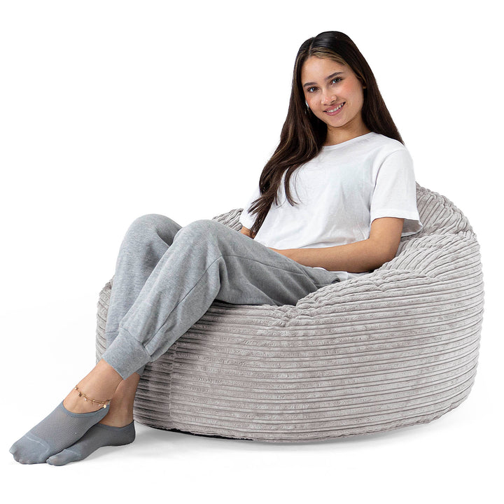 Pouf Poire, Archi  - Côtelé Gris Argent 02