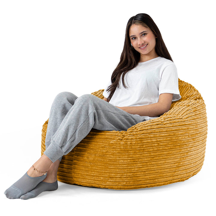 Pouf Poire, Archi - Côtelé Miel doré 02