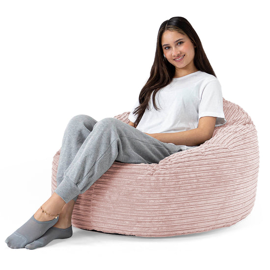 Pouf Poire, Archi - Côtelé Rose 02