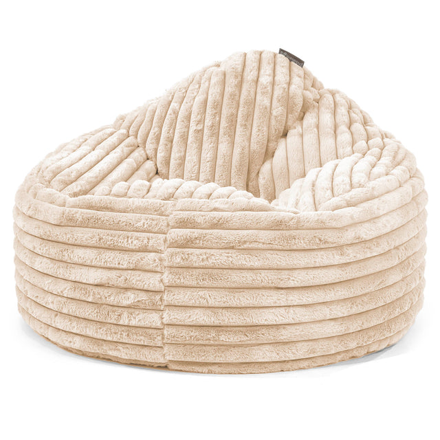 Pouf Poire Archi - Velours Côtelé Ultra Pelucheux Crème 01