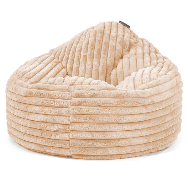 Pouf Poire Archi - Velours Côtelé Ultra Pelucheux Pêche 01