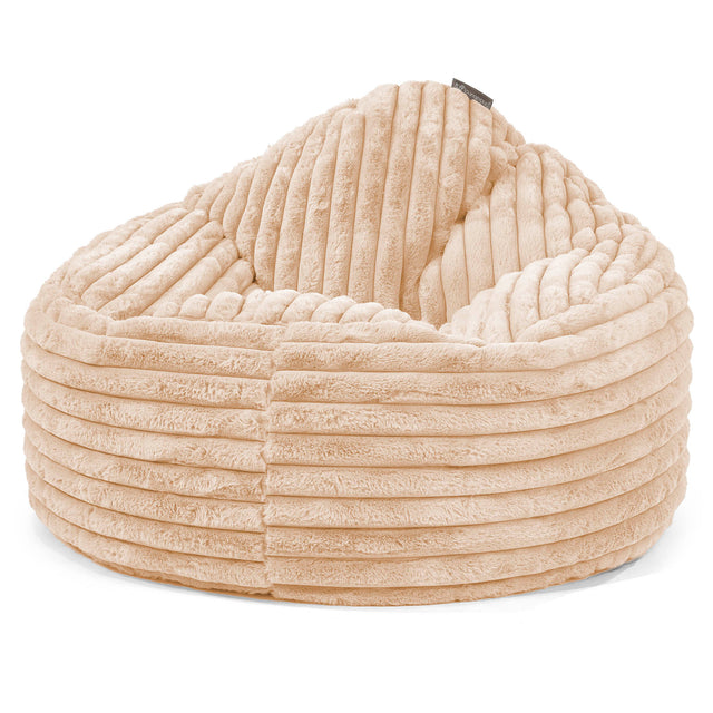 Pouf Poire Archi - Velours Côtelé Ultra Pelucheux Pêche 01