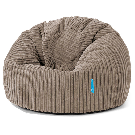 Pouf Poire Classique Enfant 1-5 ans - Côtelé Grège 01
