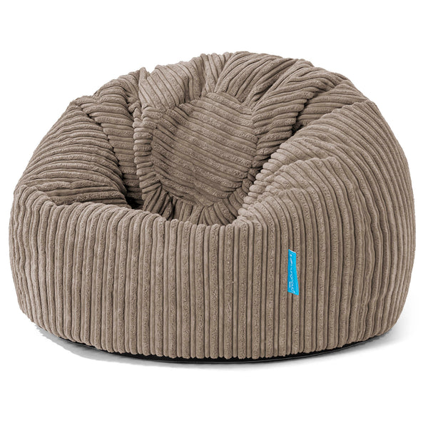 Pouf Poire Classique Enfant 1-5 ans - Côtelé Grège 01