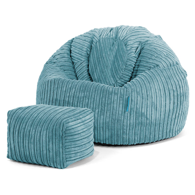 Pouf Poire Classique Enfant 1-5 ans - Côtelé Mer Égée 02