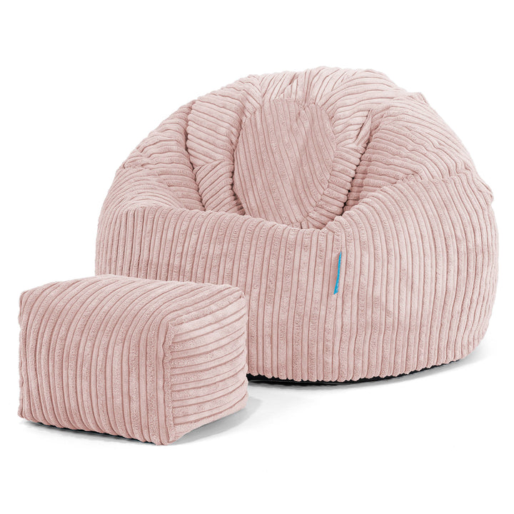 Pouf Poire Classique Enfant 1-5 ans - Côtelé Rose 02