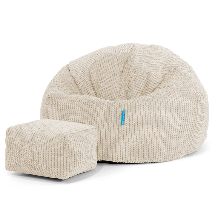 Pouf Poire Classique Enfant 1-5 ans - Pompon Crème 02