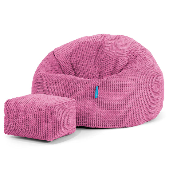 Pouf Poire Classique Enfant 1-5 ans - Pompon Rose 02