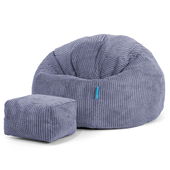 Pouf Poire Classique Enfant 1-5 ans - Pompon Violet 02