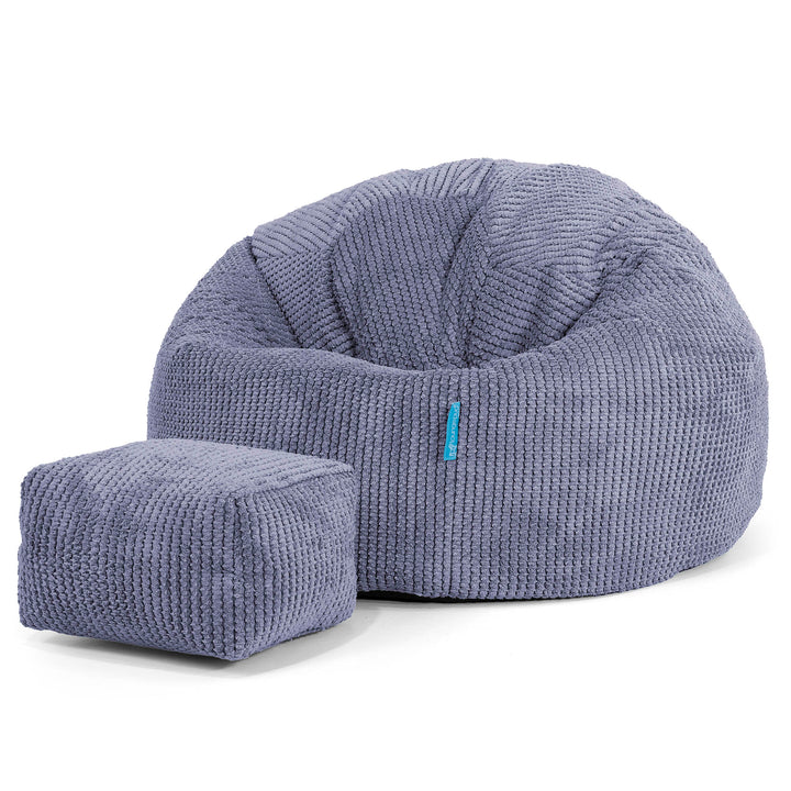 Pouf Poire Classique Enfant 1-5 ans - Pompon Violet 02