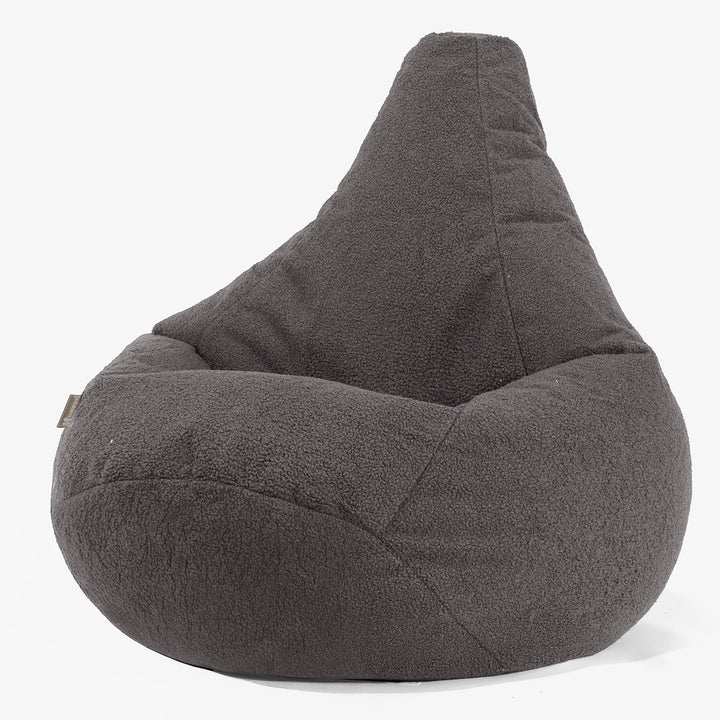 Pouf Poire Gamer - Bouclé Anthracite 02