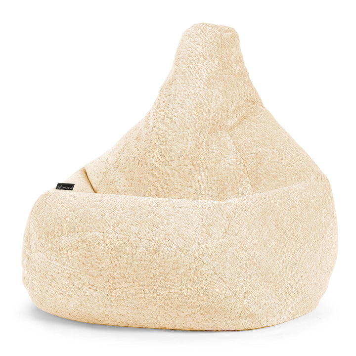 Pouf Poire Gamer - Chenille Luxe Ivoire 02