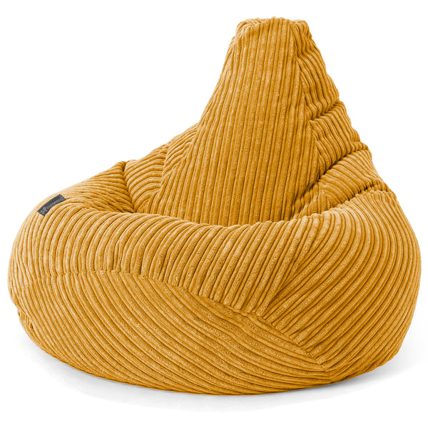 Pouf Poire Gamer - Côtelé Miel doré 01