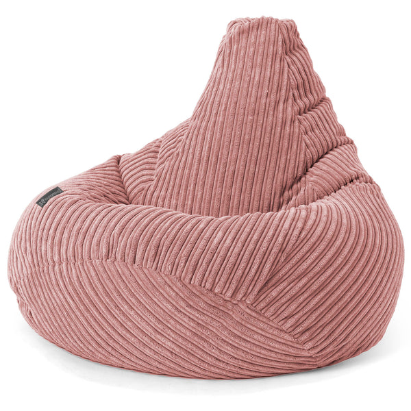 Pouf Poire Gamer - Côtelé Pêche 01