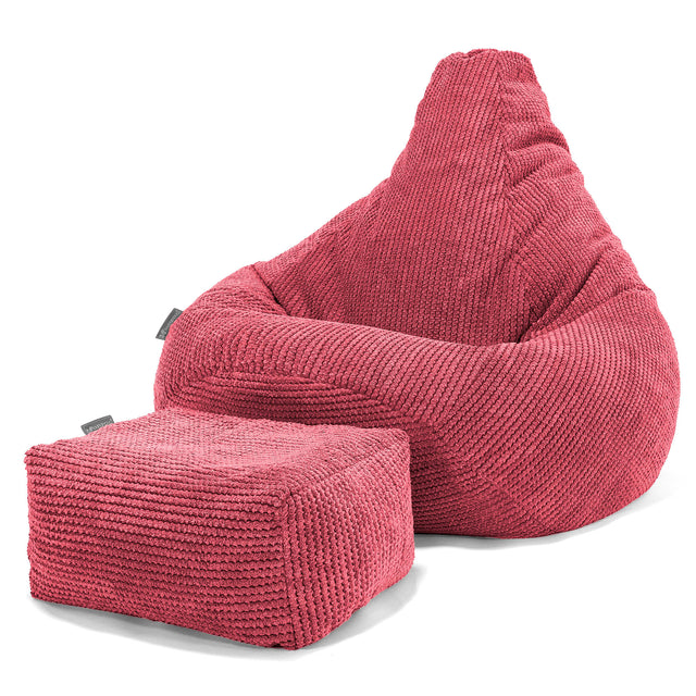 Pouf Poire Gamer - Pompon Rouge pastel 01