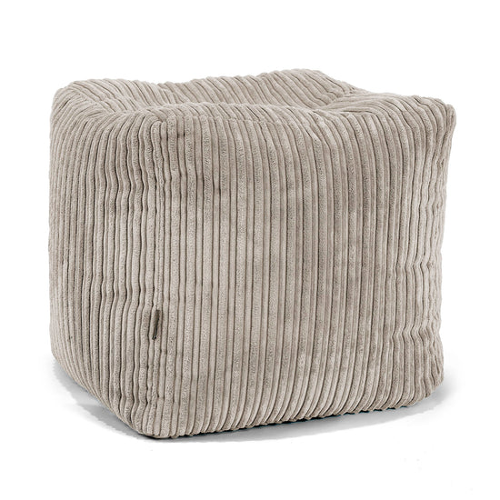 Pouf Repose-pieds Cube - Côtelé Vison 01