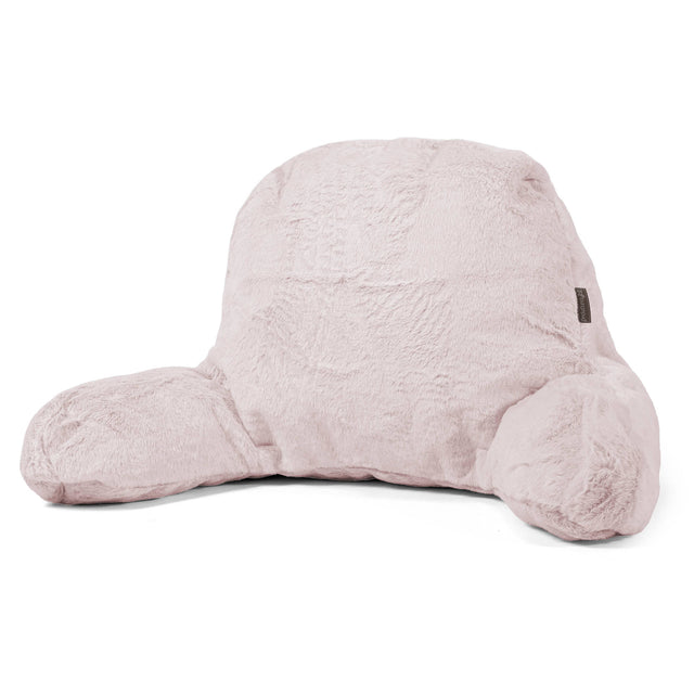 Coussin de Lecture avec Dossier - Fausse Fourrure Lapin Rose Pastel 01
