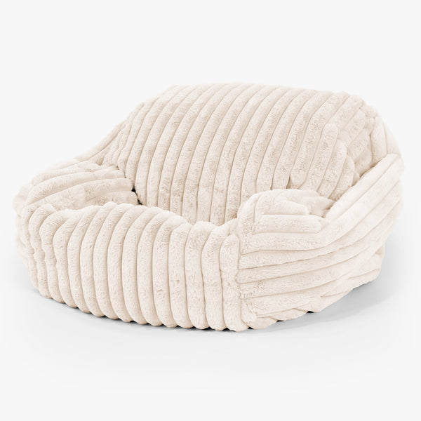 Pouf Fauteuil Sabine Housse de Remplacement - Velours Côtelé Ultra Pelucheux 01