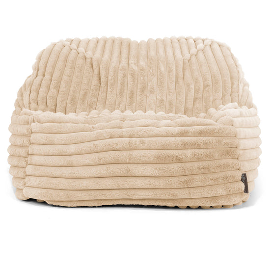 Le Pouf Doudou - Velours Côtelé Ultra Pelucheux Crème 02