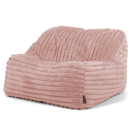 Le Pouf Doudou - Velours Côtelé Ultra Pelucheux Rose Pastel 01