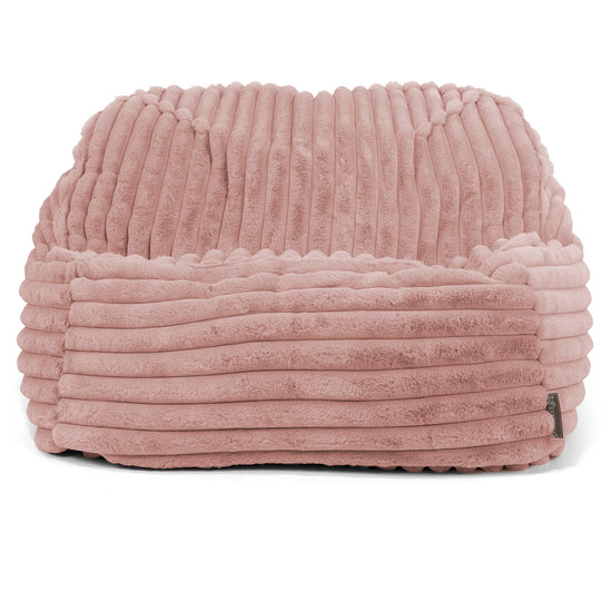Le Pouf Doudou - Velours Côtelé Ultra Pelucheux Rose Pastel 02