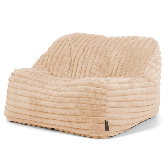 Le Pouf Doudou - Velours Côtelé Ultra Pelucheux Pêche 01