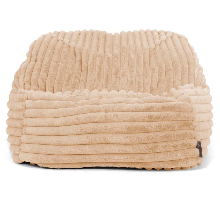 Le Pouf Doudou - Velours Côtelé Ultra Pelucheux Pêche 02