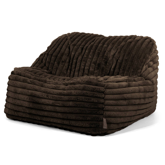 Le Pouf Doudou - Velours Côtelé Ultra Pelucheux Marron Meuse 01